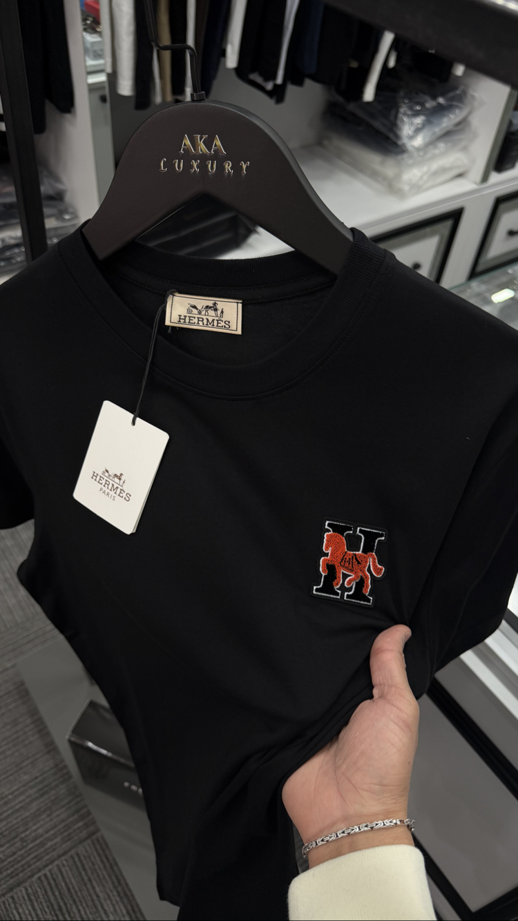 Hermes Premium İthal Logo Yeni Sezon Tişört %100 Cotton 