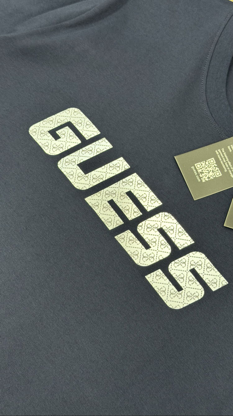 Guess Premium Yeni Sezon Mağaza Modeli Tişört %100 Cotton Lacivert