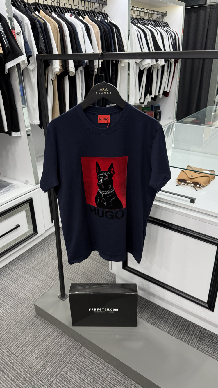 Hugo Premium Yeni Sezon Mağaza Modeli Tişört %100 Cotton Lacivert
