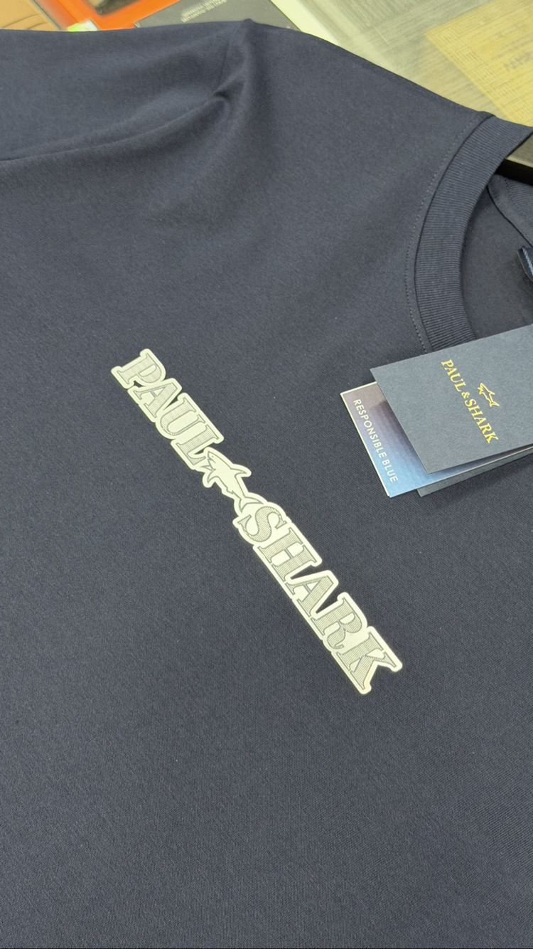 Paul&Shark Yeni Sezon Mağaza Modeli Tişört %100 Cotton Lacivert