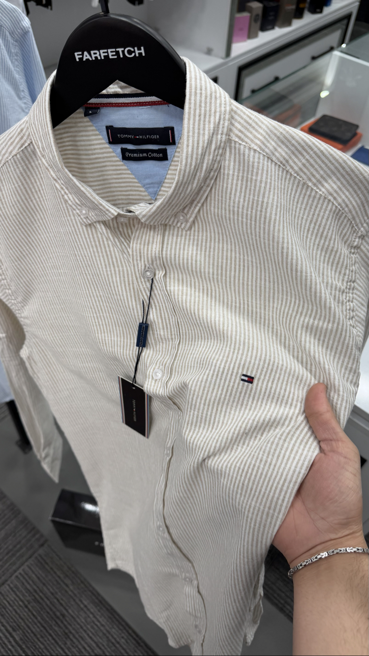 T.Hilfiger %100 Ham Keten Premium Gömlek
