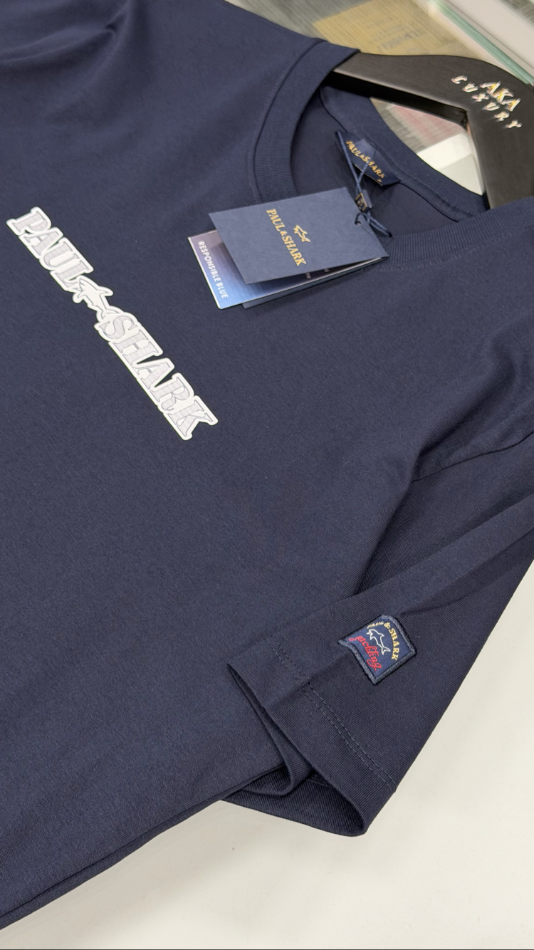 Paul&Shark Yeni Sezon Mağaza Modeli Tişört %100 Cotton Lacivert