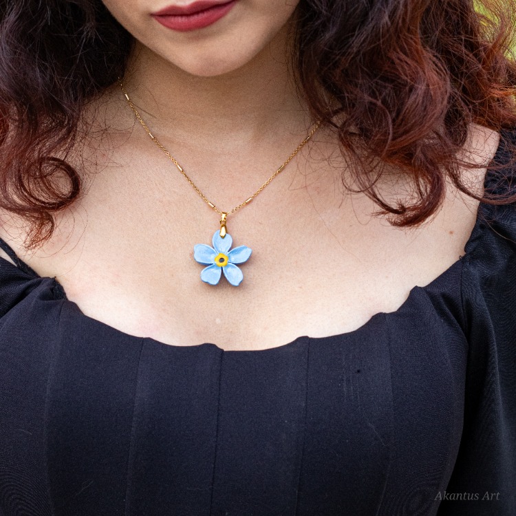 Unutmabeni Çiçeği KOLYE (Myosotis scorpioides)