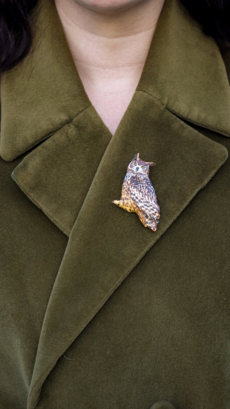 Puhu Baykuşu BROŞ (Bubo bubo)