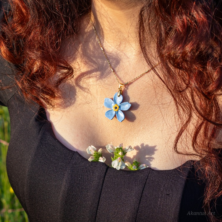Unutmabeni Çiçeği KOLYE (Myosotis scorpioides)