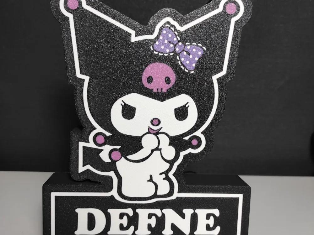 3D Kuromi İsim Yazılabilir Masa Aksesuar (Led Takılabilir - Ledsiz )