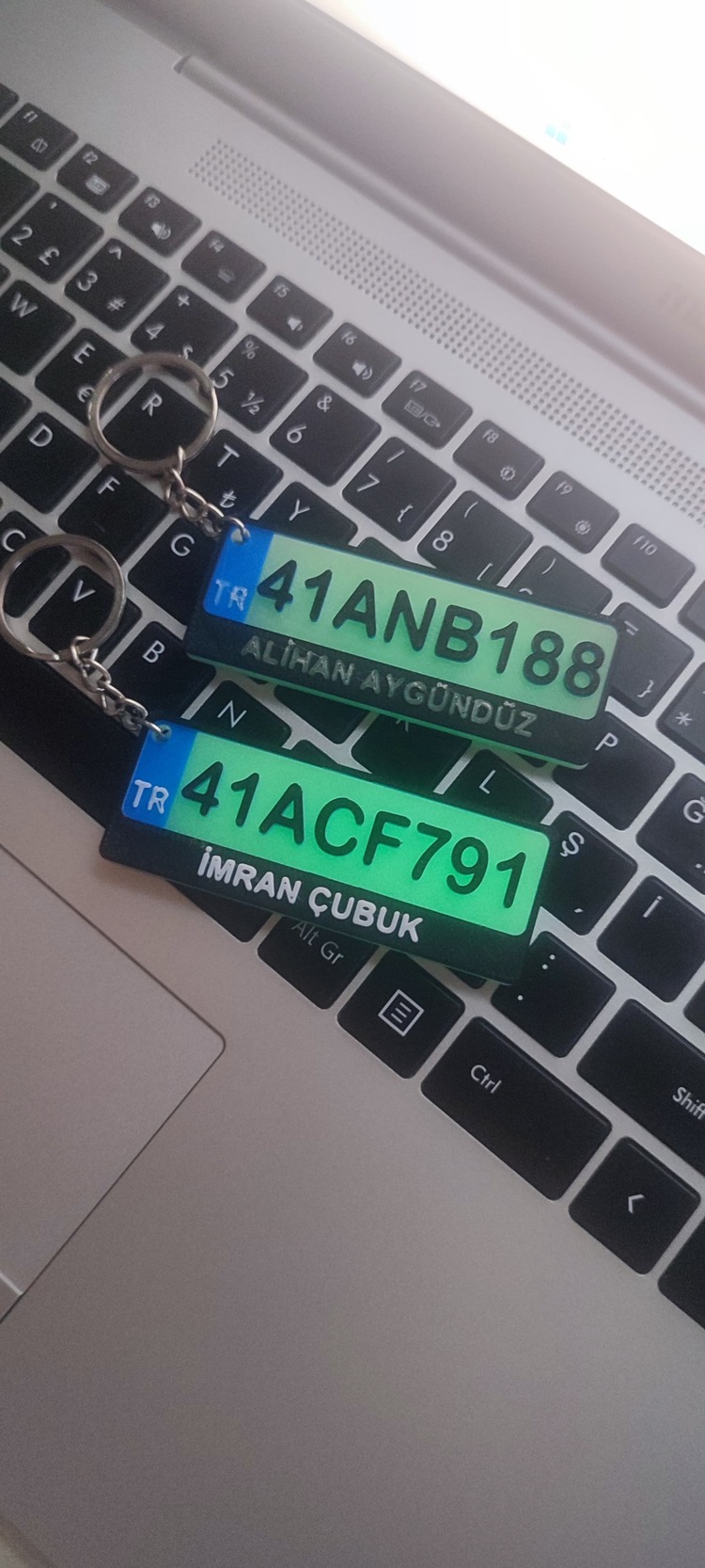 3D Fosforlu Plakalı Anahtarlık
