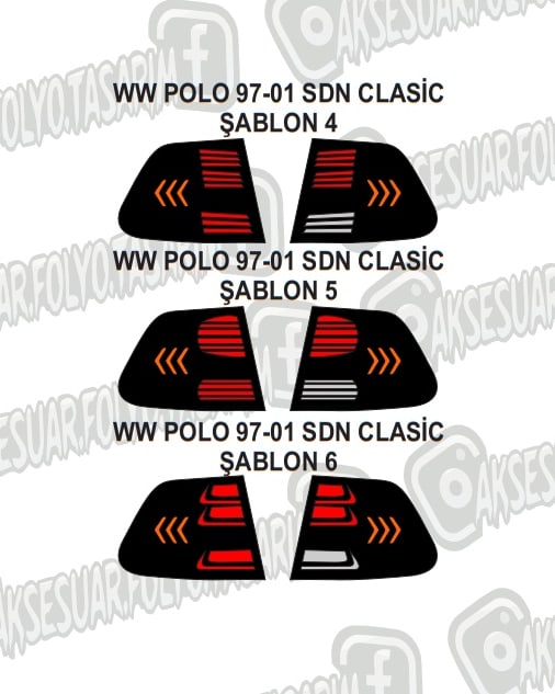 WW POLO CLASSIC 97-01 Sedan Stop Folyo