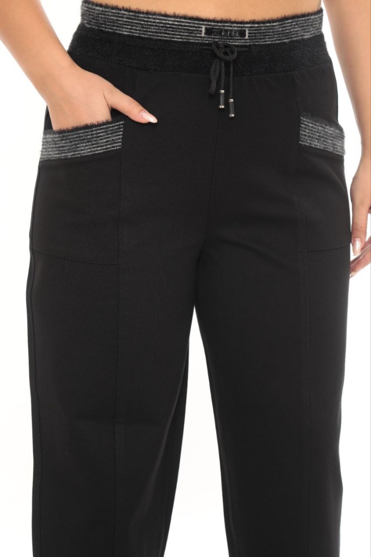 Büyük Beden Mom Fit Yüksek Bel Kışlık Lastikli Kadın Pantolon