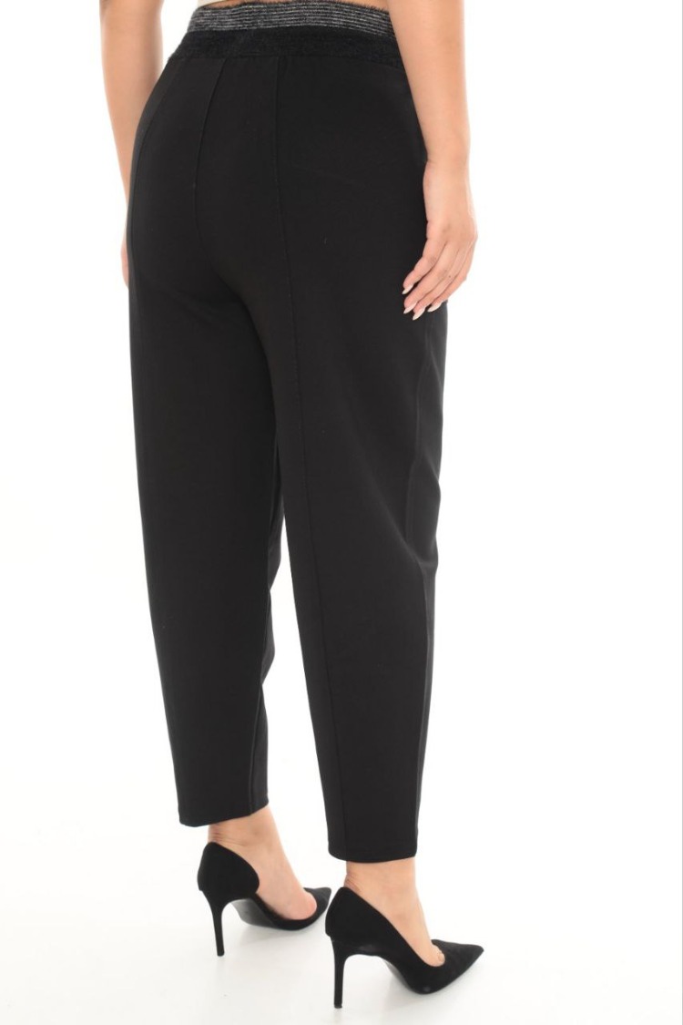 Büyük Beden Mom Fit Yüksek Bel Kışlık Lastikli Kadın Pantolon
