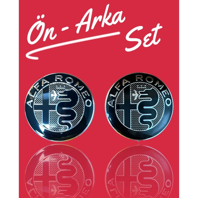 Alfa Romeo Ön-Arka Black Edition Logo Seti