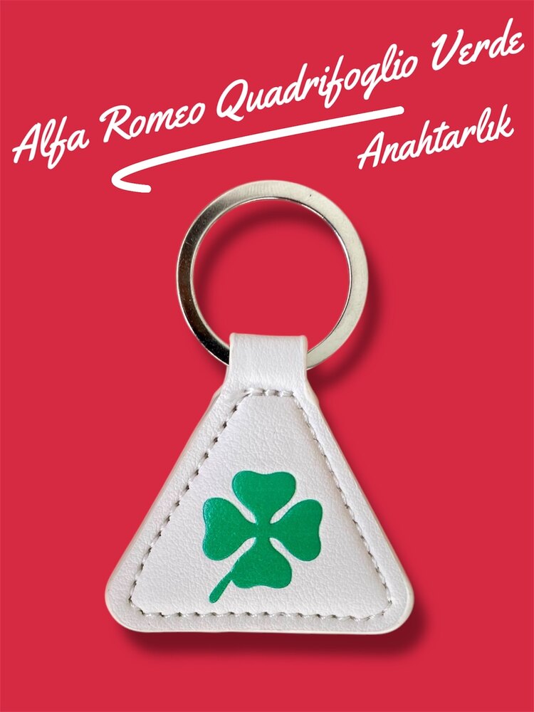 Alfa Romeo Quadrifoglio Verde Deri Anahtarlık