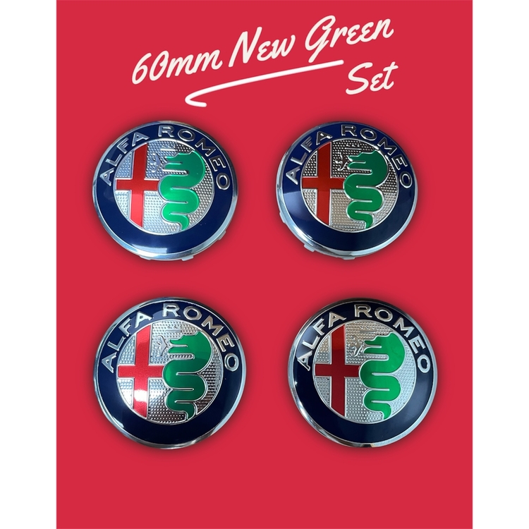 Alfa Romeo 60mm New Green Jant Göbeği Seti