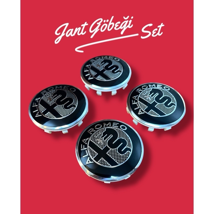 Alfa Romeo 60mm Black Edition Jant Göbeği Seti