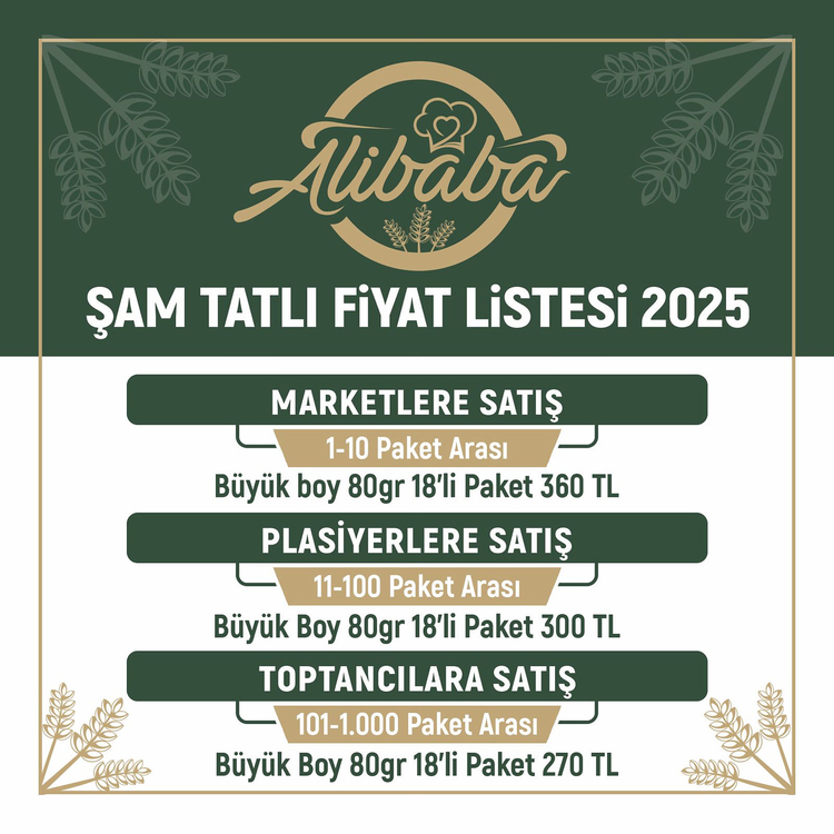 Alibaba Şam Tatlı 80gr Büyük Boy - 1 Paketlik Deneme Ürünü