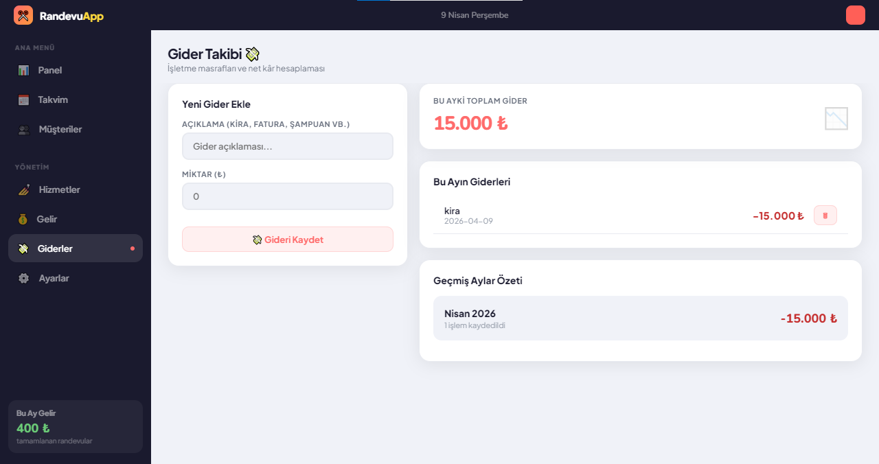 RandevuApp  - Randevu, Müşteri ve Kasa Yönetim Yazılımı (Aylık Ücret Yok!)