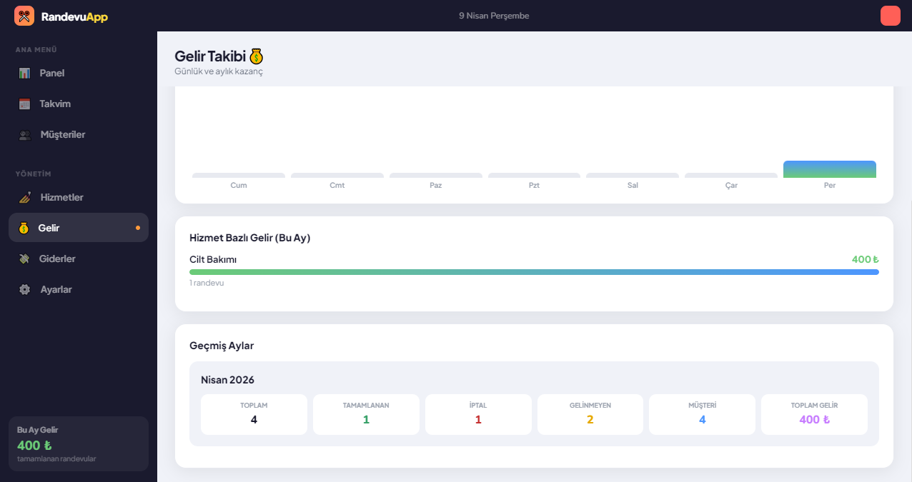 RandevuApp  - Randevu, Müşteri ve Kasa Yönetim Yazılımı (Aylık Ücret Yok!)