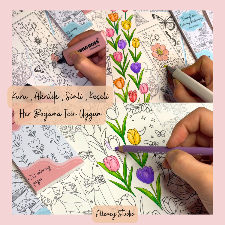 Flower Boyama Kitap Ayracı