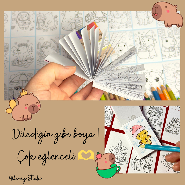 Capybara Boyama Sticker Kitapçığı