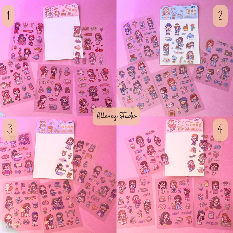 Color Girls Şeffaf Sticker seti 