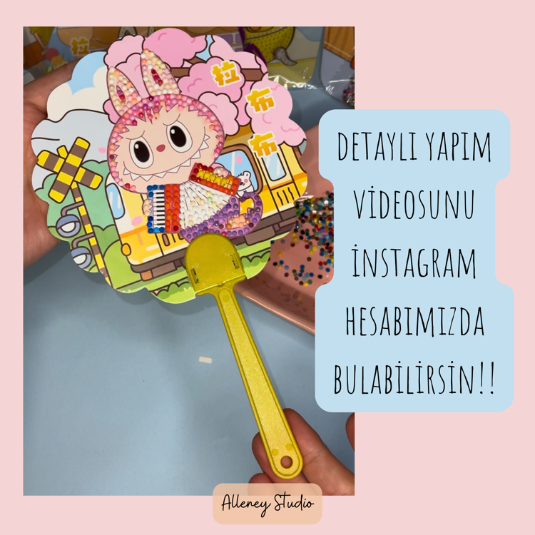 Labubu Elmas Boyama Yelpaze Seti