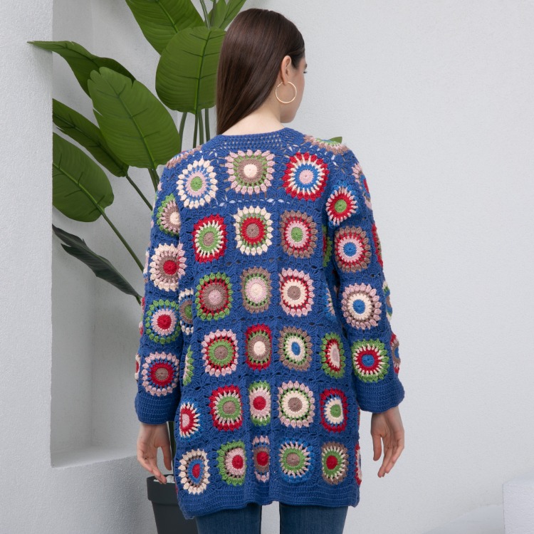 Zara motif lacivert Örgü Hırka