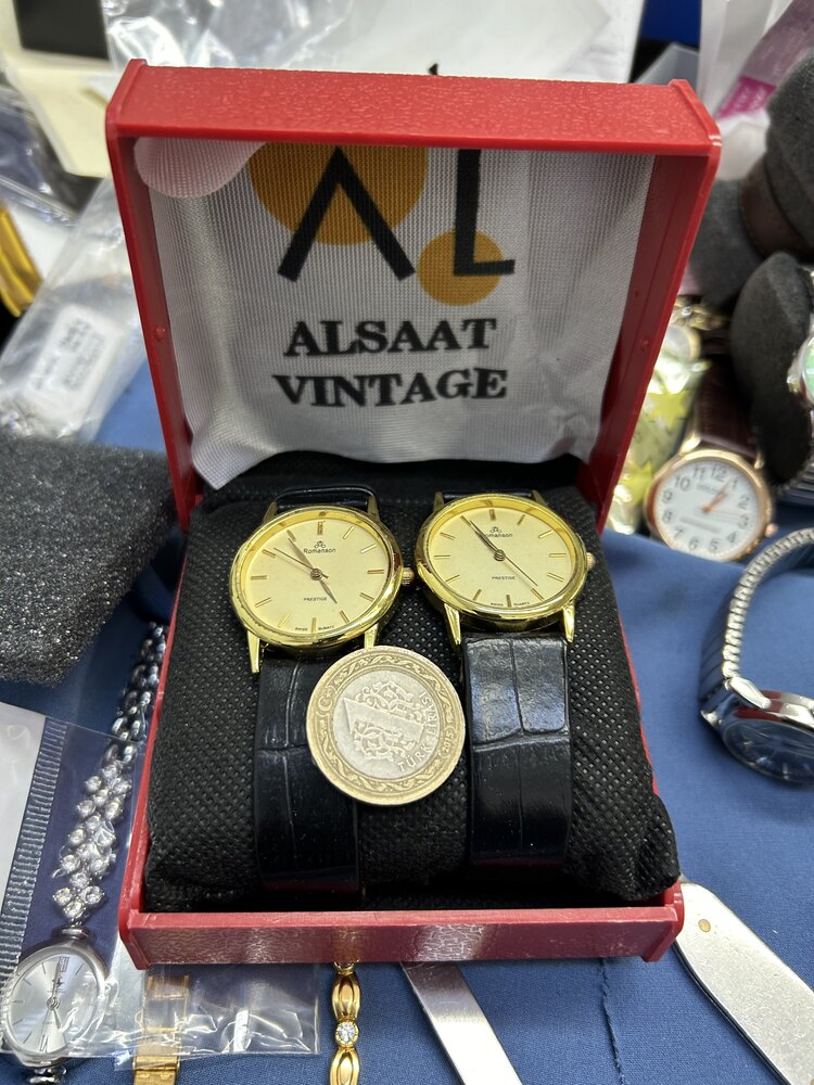 Romanson Vintage deri kordonlu unisex saat