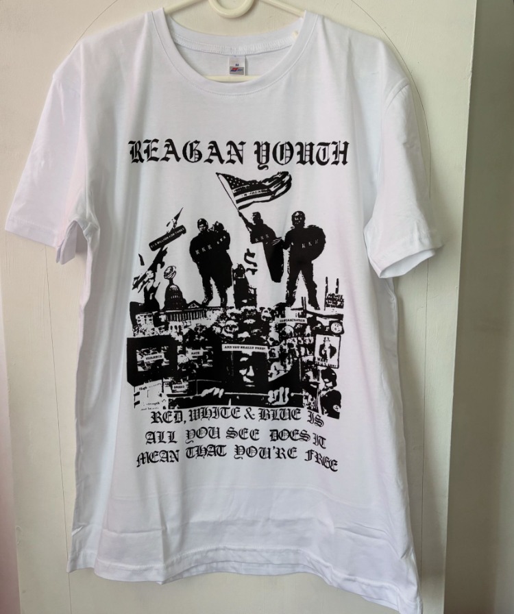 Reagan Youth - Red, White & Blue - Beyaz Tshirt (Hardcore Punk, Anarcho-Punk)