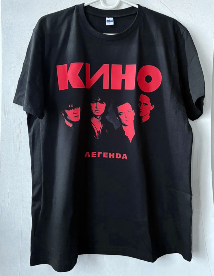 KİNO - Tişört (Kırmızı Baskı ) (Arka baskı opsiyonel) (Sovyet Rock) 