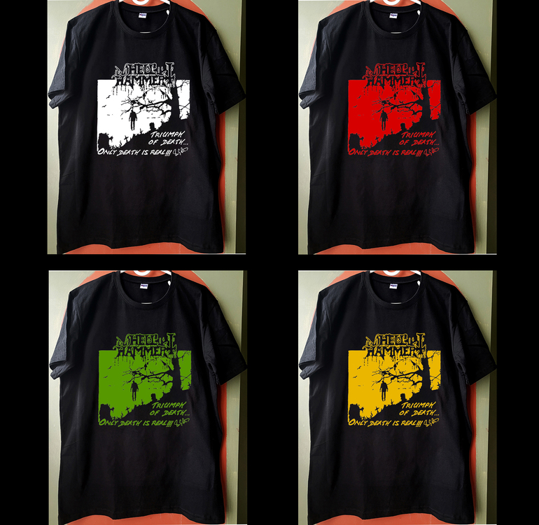 Hellhammer - Triumph of Death - Black Tshirt 4 colors Options #Hellhammer #blackmetal