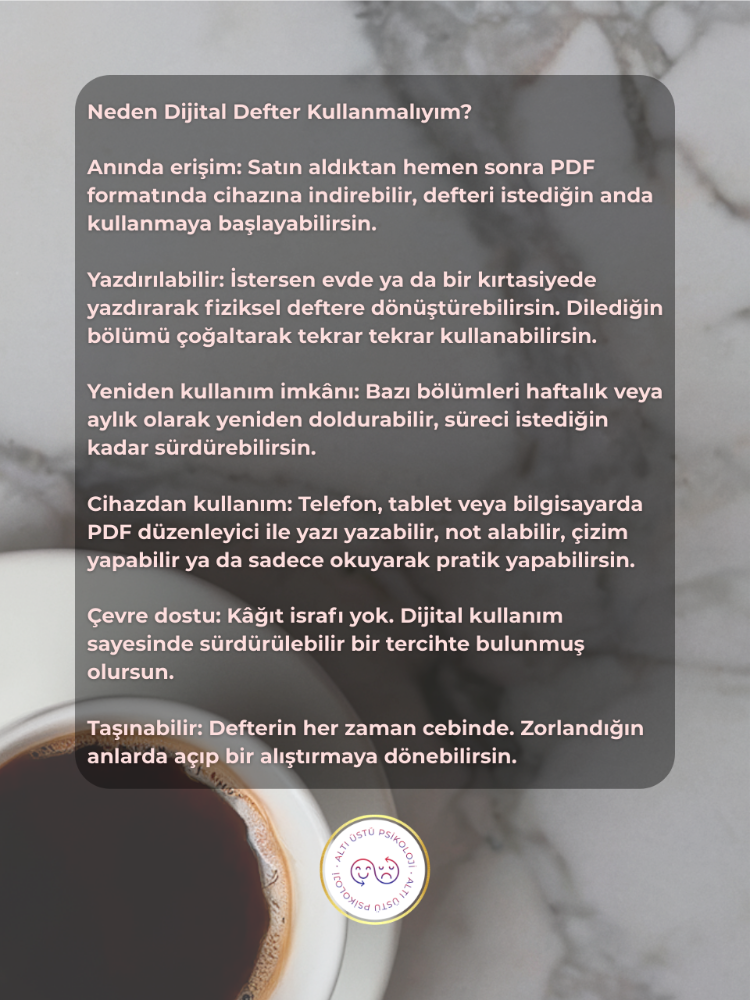 Olumsuz Düşüncelerle Başa Çıkma Defterim (Dijital)