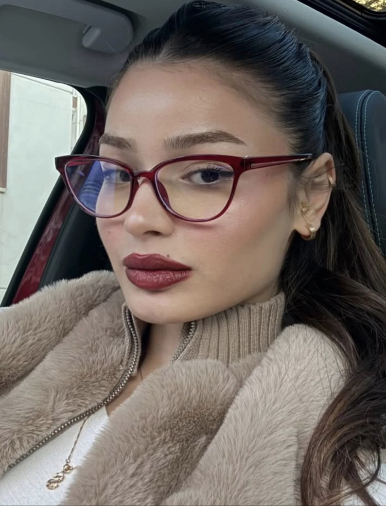 Bordo cat eye mavi ışık korumalı gözlük