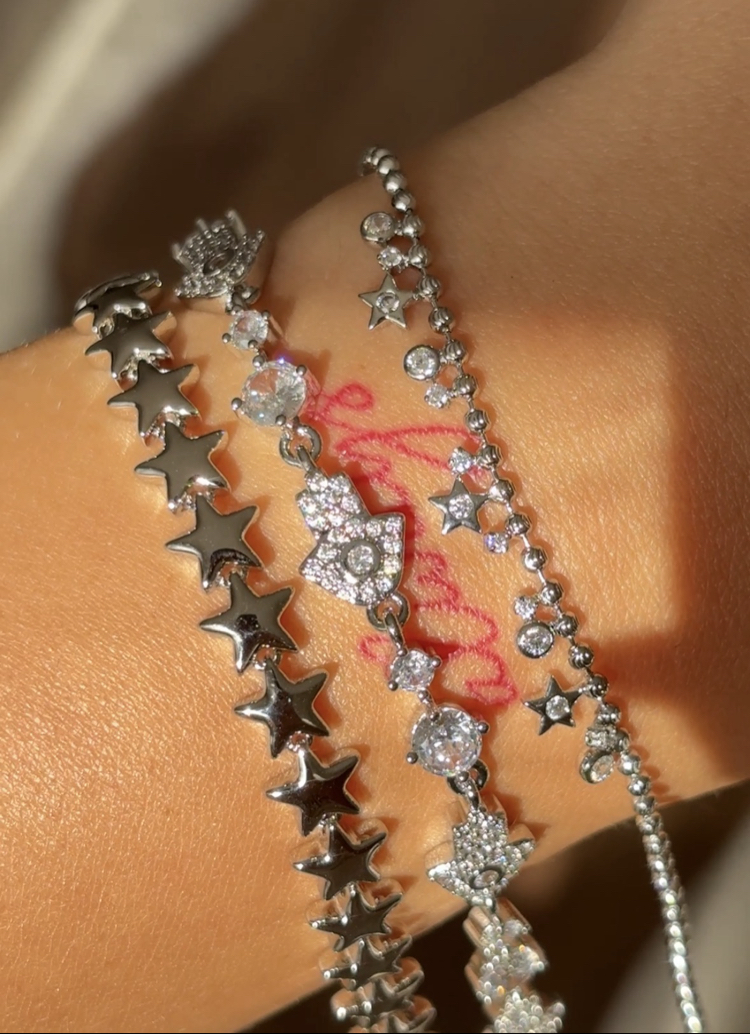 VİP yıldızlar charm bileklik silver