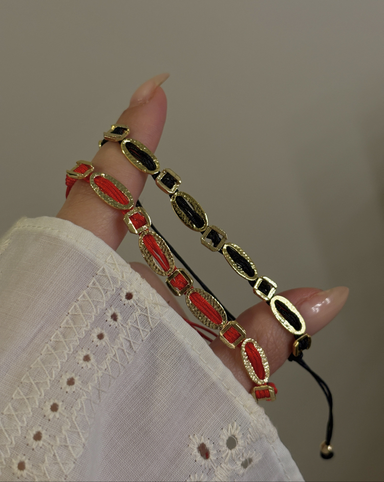 Vintage seri oval plaka bileklik
