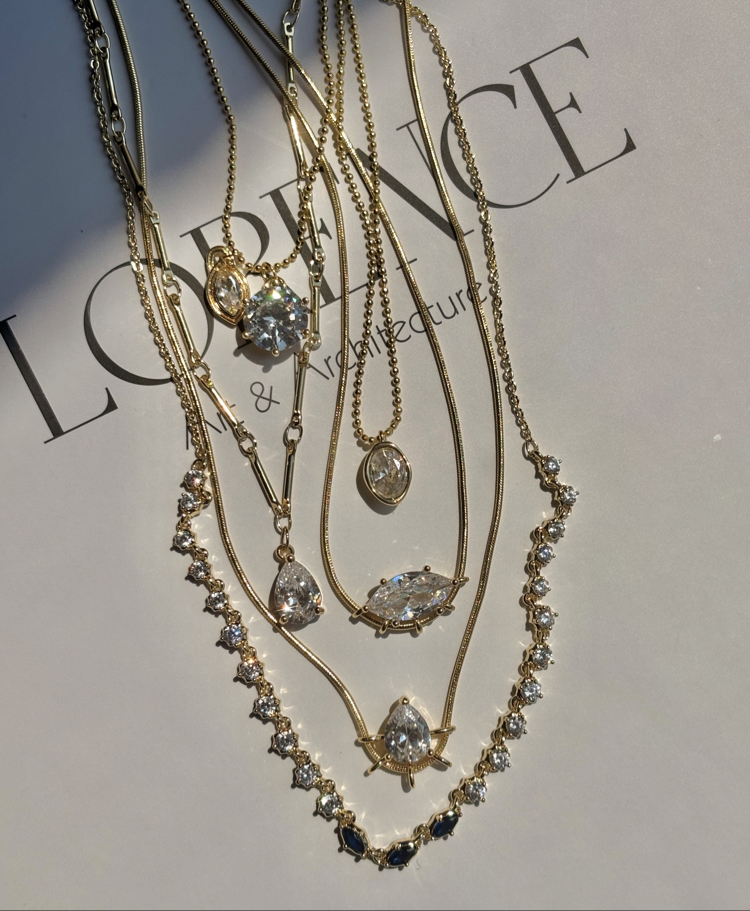 Markiz taşlı özel seri gerdanlık 14K