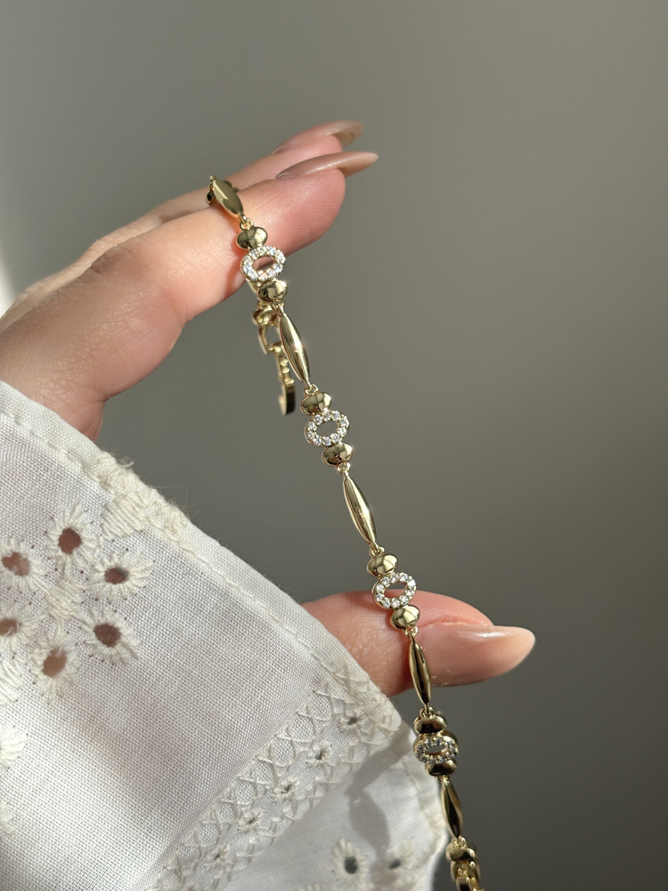 Xuping Vintage seri oval taşlı plaka detay bileklik
