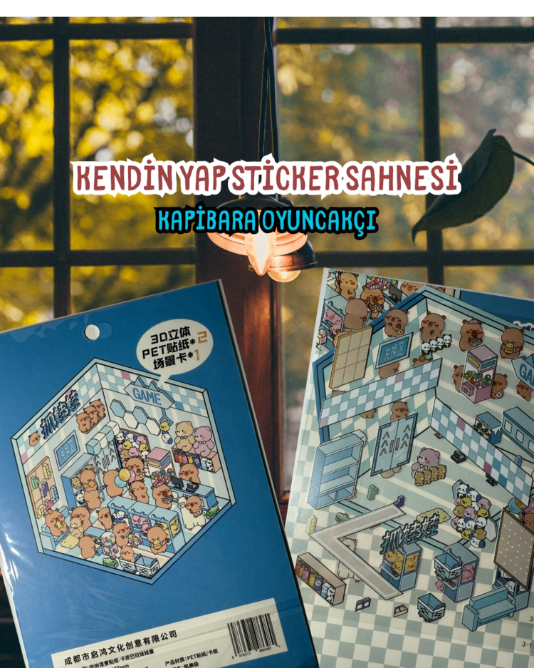 Kapibara Oyuncakçısı temalı sticker yapboz seti