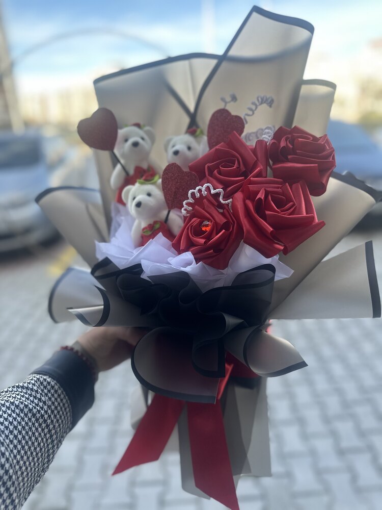 Yapay güllü şerit gül Arajman 