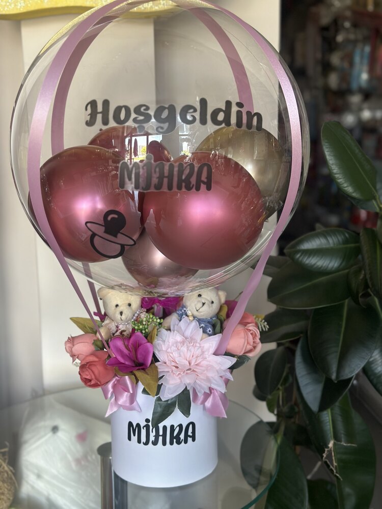 Yapay çiçek balon kutusu