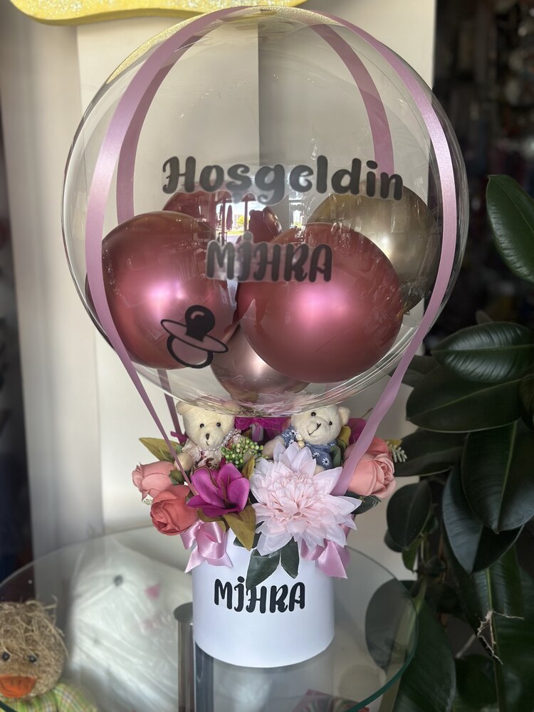 Yapay çiçek balon kutusu