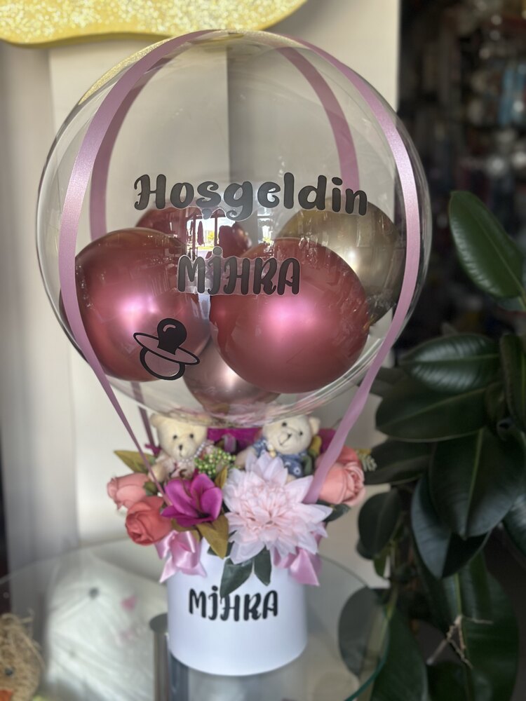 Yapay çiçek balon kutusu