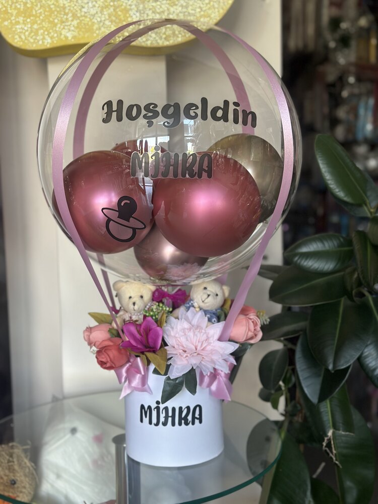 Yapay çiçek balon kutusu