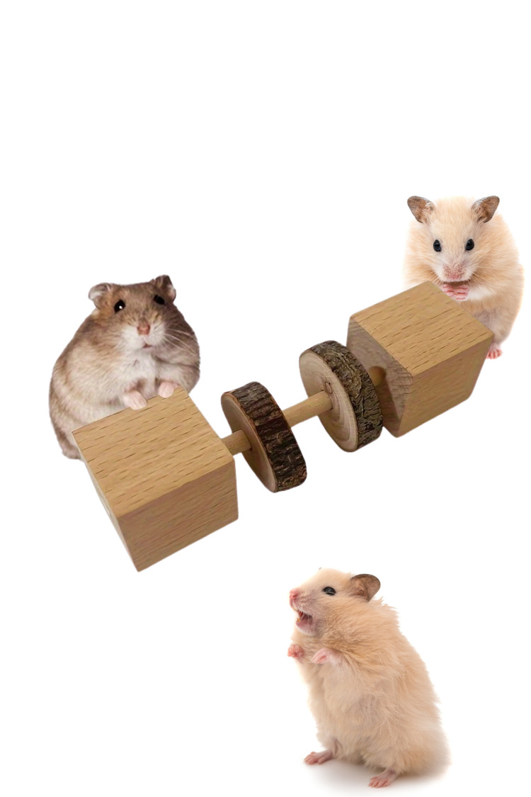 Doğal Ahşap Hamster Kemirme Oyuncak - Diş Sağlığı Bulmaca Besleyici