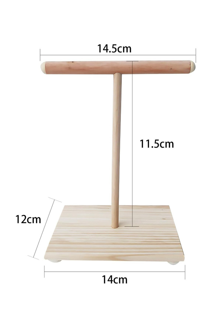 Ahşap T-Stand Kuş Platformu – Doğal, Dayanıklı, Kolay Montaj