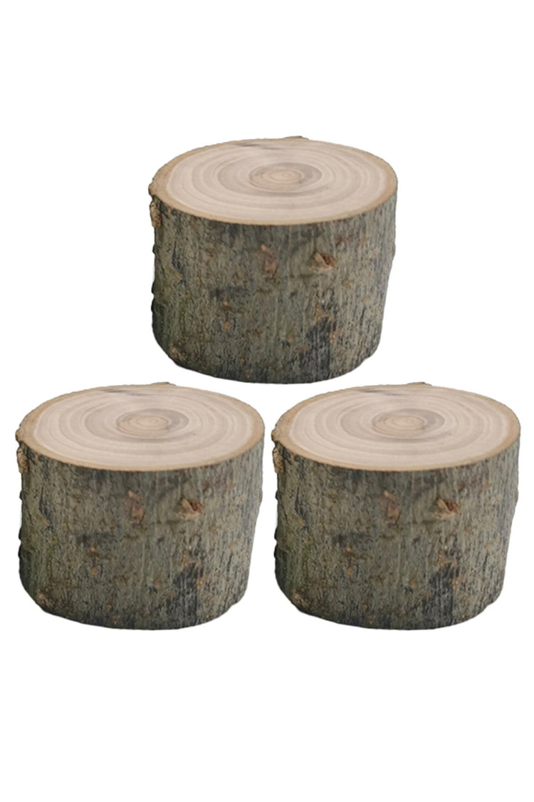 Doğal Ahşap Hamster Platformu – 3 Adet, 3 cm Yükseklik, 5 cm Çap, Dayanıklı ve Güvenli