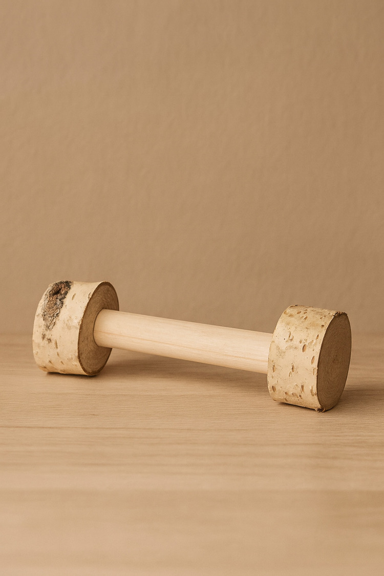 Kuş Oyuncağı – 12 cm Ahşap Ayak Egzersiz Dambılı, Papağanlar için Dayanıklı