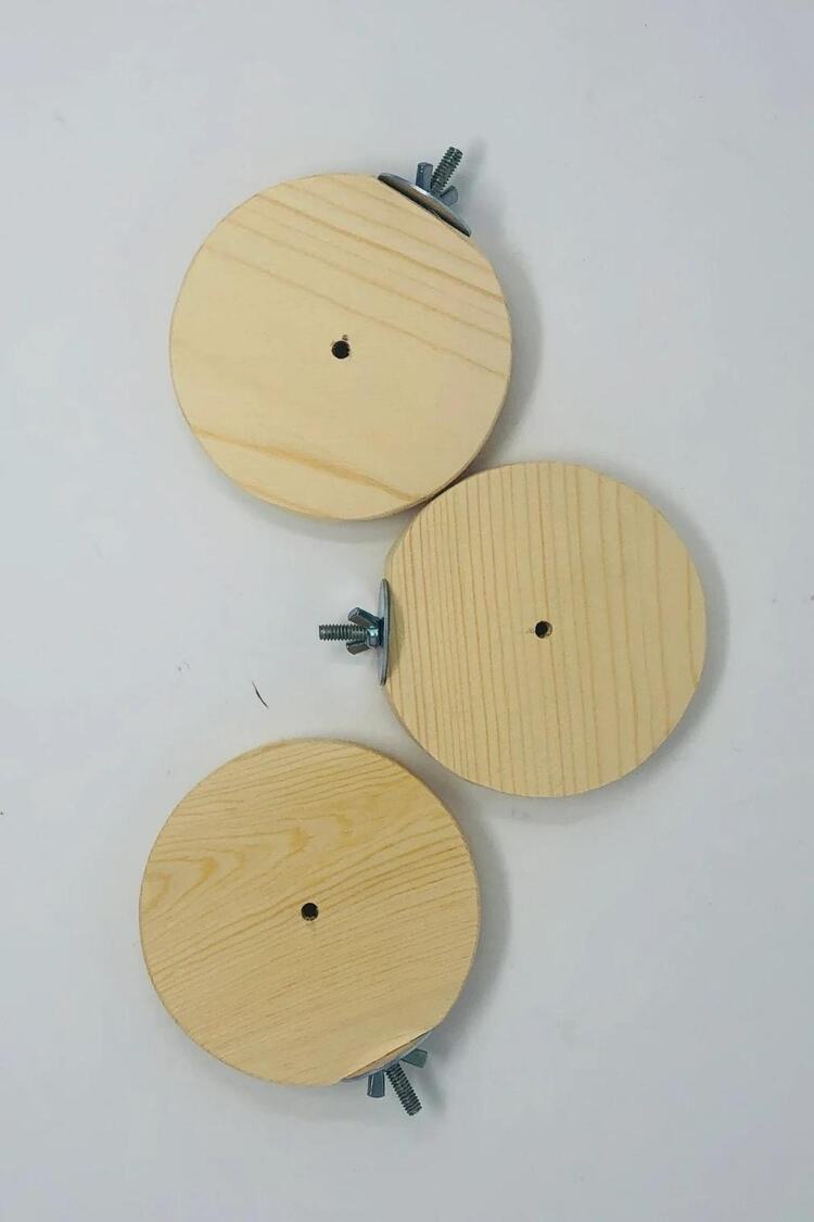3'lü Set Dairesel Ahşap Çıkıntılar Sıçanlar, Kuşlar, Sincaplar, Degu Ve Diğer Yaratıklar