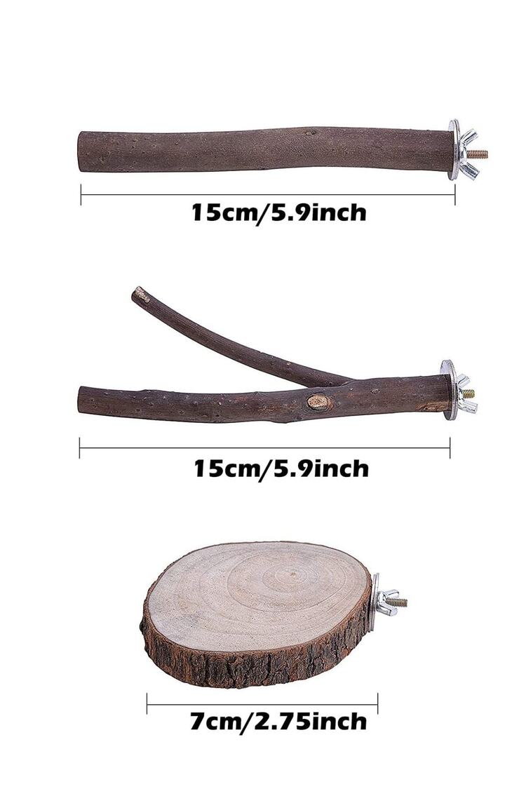 Tünek Platformu Kafes Aksesuarları 8 Adet Doğal Ahşap Kuş Levrek Standı-ahşap Papağan Levrek Standı