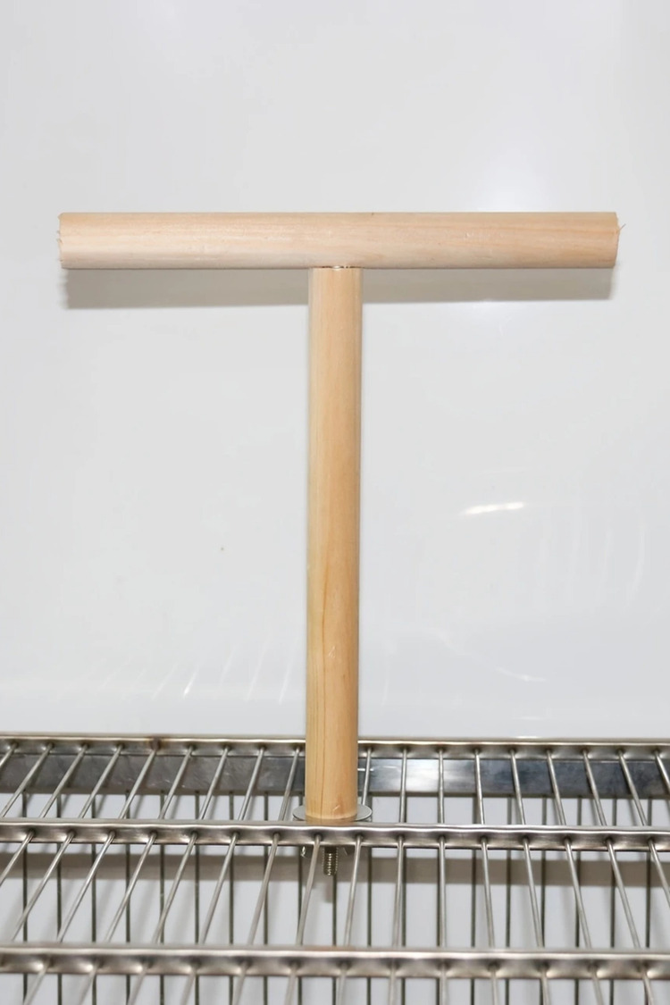 19.99cm T-Şekilli Ahşap Kuş Platformu - Küçük ve Orta Boy Papağanlar İçin