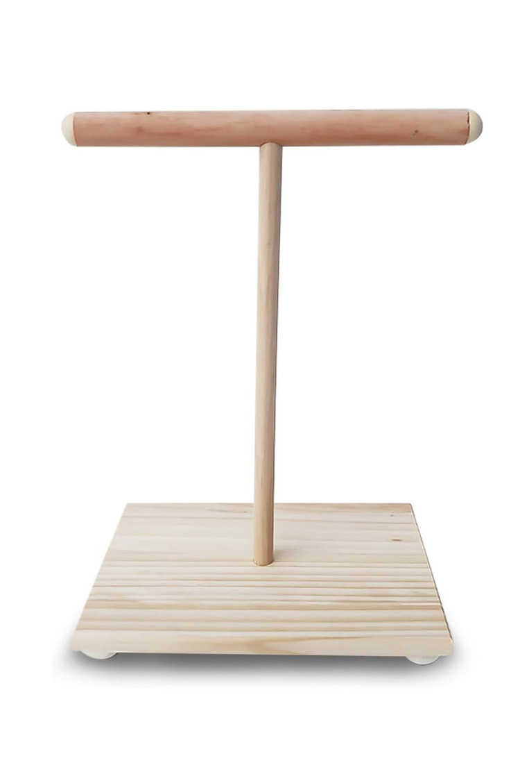 Ahşap T-Stand Kuş Platformu – Doğal, Dayanıklı, Kolay Montaj